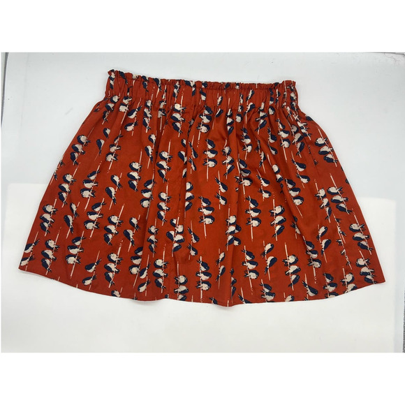 RED CAMEL Women's Elastic Waist Slip On Mini Skirt Bird Design Size Medium - Picture 3 of 8